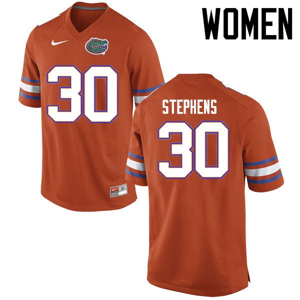 Florida Gators Women #30 Garrett Stephens College Football Jerseys Orange